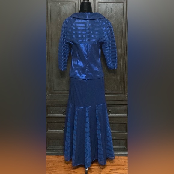 Vintage Emma Fashions Cocktail /wedding Navy gown- size 6 - Picture 3 of 14